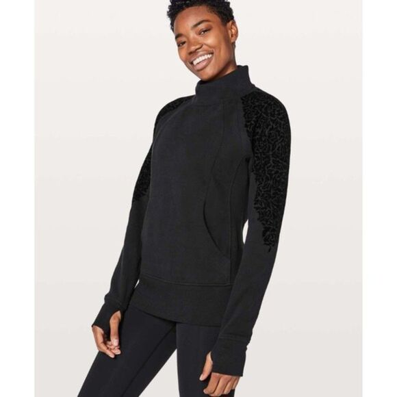 LULULEMON Floral Flock Pullover Sweatshirt Sz 4 - Picture 1 of 6